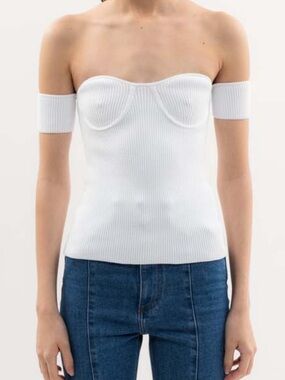 Helmut Lang White pinched top size M